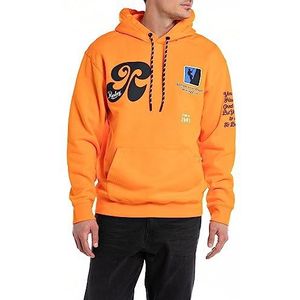Replay Heren hoodie met capuchon, oranje (Ultra Orange 727), 3XL, Ultra Oranje 727, 3XL