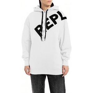 Replay Dameshoodie van katoen, Wit 001, S