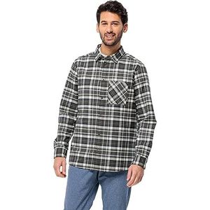 Jack Wolfskin Bergweg T-shirt M hemd, Island Moss Checks, L heren, Island Moss Checks, L