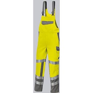 BP 2214-840-8653-34s stretch broekbretels met clipbevestigingen, 31% polyester/28% modacryl/20% viscose/20% aramide/1% andere vezels, waarschuwingsgeel/donkergrijs, 34S maat