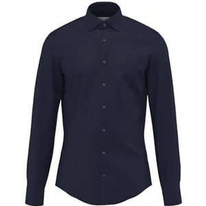 Seidensticker - Shaped Fit - Herenoverhemd - Blauw - 100% Katoen, Kent-Kraag, Lange Mouwen