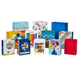 Hallmark Geschenkzakjes in verschillende maten (Pack van 12-5 Medium 8"", 4 Grote 11"", 3 Extra Grote 14"") voor Verjaardagen, Moederdag, Afstuderen, Babyborrels