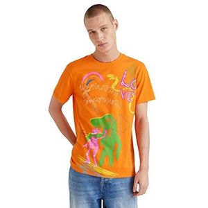 Desigual Heren T-shirt, oranje, L