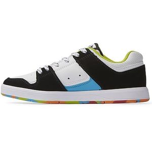DC Shoes Dc Cure Sneakers voor jongens, Zwart Multi Wit, 34.5 EU