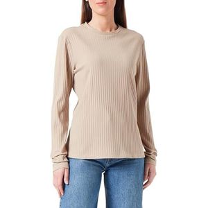 PIECES Pcsafi Ls Top Noos Qx shirt met lange mouwen voor dames, silver mink, 52/54