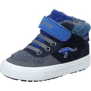 KangaROOS KAVU Shady Fur Ev Sneakers voor kinderen, uniseks, Dark Navy Multi, 22 EU