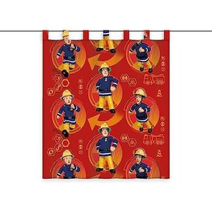 Herding gordijn brandweerman Sam, polyester, rood, 160 x 140 cm