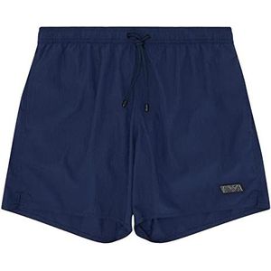 Emporio Armani Swimwear Men's Emporio Armani Black Label Boxer Short Swim Trunks, Navy Blue, 50, donkerblauw