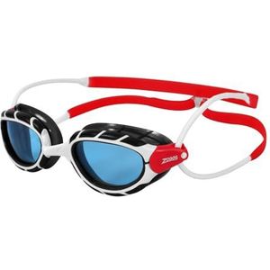Zoggs Predator Zwembril voor volwassenen, UV-bescherming zwembril, katrol aanpassen Comfort Goggles riemen, mistvrije zwembril lenzen, Zoggs Goggles Volwassenen Ultra Fit, Gekleurd, Wit/Rood, Regular