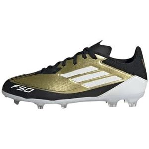 adidas F50 League fg/mg j Messi schoenen, goud met./FTWR wit/kern zwart, 4 UK, Gold Met Ftwr Witte Kern Zwart, 36 2/3 EU