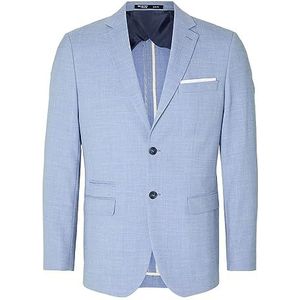 SELECTED HOMME Male Blazer Linnen Mix, lichtblauw, 42