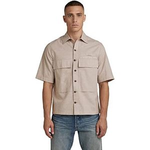 G-STAR RAW Pocketony Service Reg s Shirt voor heren, Multicolor (Westpoint kaki/White D123-d141), M