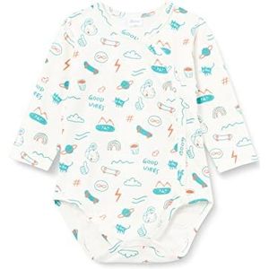 Pinokio Baby-jongens bodysuits lange mouwen buttoned ondergoed, Ecru Print Orange Flip, 68 cm