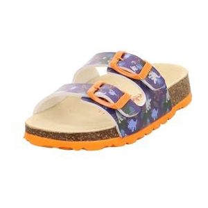 Superfit Pantoffels met voetbed voor jongens, blauw oranje 8090, 24 EU