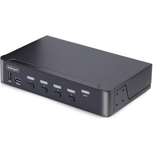 StarTech.com 4-Port DisplayPort KVM Switch, 8K 60Hz / 4K 144Hz, Single Display, DP 1.4, 2x USB 3.0 Ports, 4x USB 2.0 HID Ports, Drukknop & Hotkey Schakelaar, TAA Compliant (D86A2-4-PORT-8K-KVM)