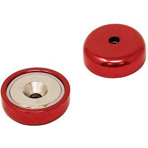 Magneet Expert NPA25(RE)-40 25 mm dia A Type neodymium pot rood (Pack van 40) magneet
