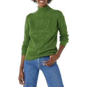 Amazon Essentials Dames Soft Touch Trechter Neck Kabel Jumper, Groen, XS