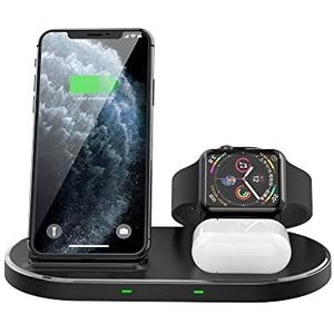 WE Apple 3-in-1 inductie-dock voor iPhone/AirPods/Apple Watch – zwart