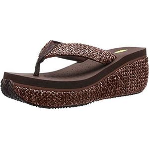 Volatile Vrouwen Island Wedge Sandaal, Bruin Raffia, 5 UK