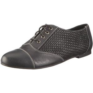 Buffalo London 210-4669 Brushed Leather Black 01 117322 dames lage schoenen, zwart zwart 01, 37 EU