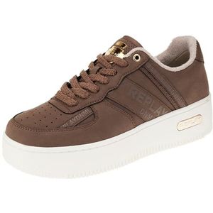 Replay Dames Cupsole Sneaker Disco Tape 2 schoenen, Bruin (Brown 012), 37, Bruin 012, 37 EU