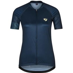 Ziener NESTELA Fietsshirt voor dames, mountainbike, racefiets, ademend, sneldrogend, elastisch, korte mouwen, blauw (hale navy), maat 34