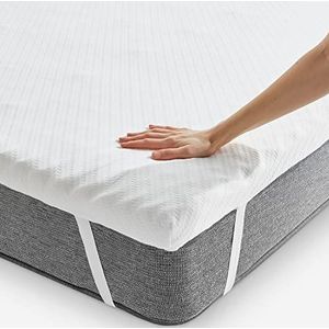 Pikolin Home Visco-elastische hoteltopper, meerdere zones, matrasoplegger met een dikte van 7 cm, voor bedden van 160 cm, afneembaar en ademend, visco-elastische matrashoes, 160 x 200 cm