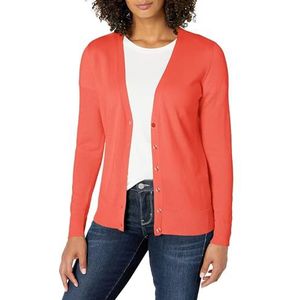 Amazon Essentials Women's Lichtgewicht vest met V-hals (verkrijgbaar in grote maten), Koraalroze, S