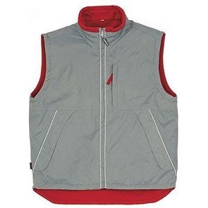 Deltaplus Wingsbe3X vest, omkeerbaar, van polyester, pongé, ge�ïmpregneerd, fleece, grijs/rood, maat XXXL