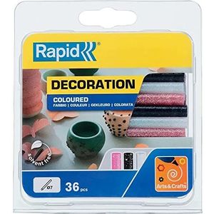 Rapid Lijmpatronen Glitter – Wit, Zwart, Roze - 36 Lijmsticks 90mm Lengte, voor Knutselen en Decoreren, voor Lijmpistolen 7mm