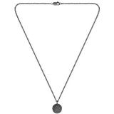 BOSS - DOUBLE B MUNT Collectie - Ketting - Zwart - Roestvrij Staal met Munt Charm