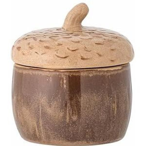 Bloomingville Acorn pot met deksel in de vorm van een in de kleur bruin van aardewerk, hoogte: 9 cm, diameter: 8 cm