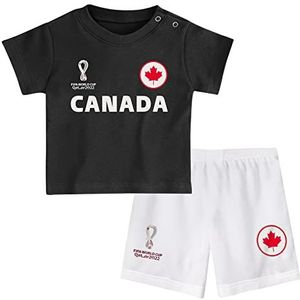 FIFA Unisex Kids Officiële Fifa World Cup 2022 Tee & Short Set - Canada - Away Country Tee & Shorts Set (pak van 1), Kleur: wit, 12 Maanden