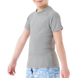 MEETWEE Badpak voor kinderen, Rashvest, lange mouwen/kort, UPF 50+ zonwering, Rash Guard 5-15 jaar, grijs, korte mouwen, 6 jaar