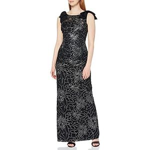 Gina Bacconi Vrouwen geborduurde maxi-jurk Cocktail, Zwart, 38 NL