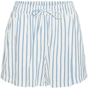 VERO MODA Dames Vmlinn WVN Noos Shorts, sneeuwwit/strepen: olga airy blue, XS