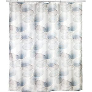 WENKO Antischimmel-douchegordijn Navan, antibacterieel textielgordijn voor douche en bad, wasbaar & waterafstotend, met 12 gordijnringen om voor bevestiging aan de douchestang, 180 × 200 cm
