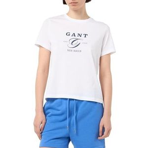 GANT - T-shirt - Katoen - Regular Fit - Geribde Ronde Hals