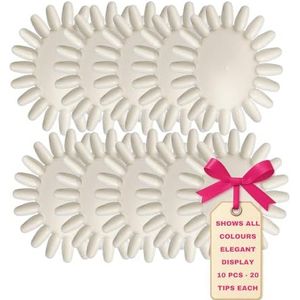 Lalill Nagelpresentatiesticks 10 stuks - zonnestandaard - display sticks fan practice starter ring - ovaal palet ter illustratie van nagellak (melkachtig)