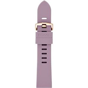 Fossil Unisex 20mm Siliconen horlogeband, Licht paars, 195+/- 5MM