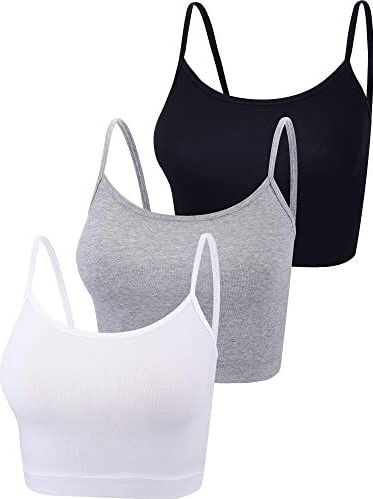 Boao - 3-delige Corset Crop Tanktop - Zwart - Wit - Grijs