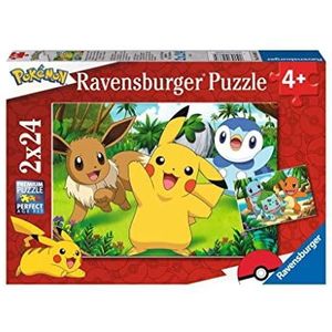 Pikachu en zijn vrienden puzzel (2x24 stukjes)