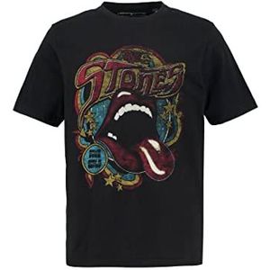 JP 1880 Heren grote maten grote maten Menswear L-8XL T-shirt, bandshirt, Rolling Stones, halve mouw, tot 8 XL 802832, zwart, 3XL