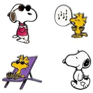 Grupo Erik Set Of 4 Pins - Snoopy, Woodstock | Enamel Pins, Cute Pin Badges | Snoopy Gifts, Snoopy Merchandise, Snoopy Gifts For Women, Snoopy Decorations