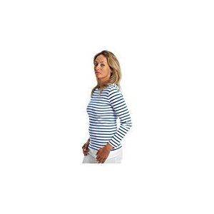 Armor Lux 04277, gestreept T-shirt met lange mouwen voor dames, Wit (Dw5 Wit/Ster), Size 0