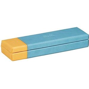 Rhodia 318877C pennenbox (21 x 5,5 x 3 cm, praktisch en duurzaam, kunstleer, elegant, ideaal voor op kantoor), 1 stuk, turquoise