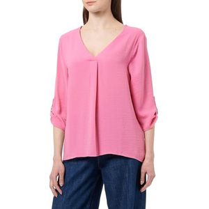 Dames JDY Lange Casual Hemd Blouse 3/4 Mouw Tuniek Longshirt Ruim Bovenkleding Los Licht JDYDIVYA, Colour:Pink, Size:38