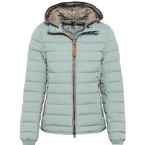 camel active Lichte gewatteerde damesjas met afneembare capuchon, groen/grijs, 34