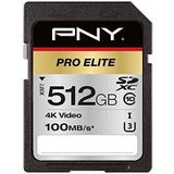 PNY Pro Elite SDXC card 512GB Class 10 UHS-I U3 100MB/s