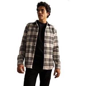 DeFacto Herenshirt met lange mouwen en lange mouwen, zwart, XS